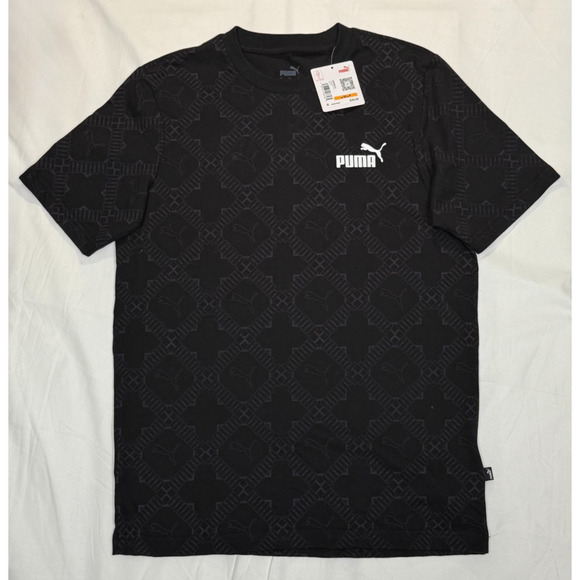 Puma Men's Size Small Black Short‎ Sleeve 100% Cotton Graphic T-Shirt - Picture 1 of 8
